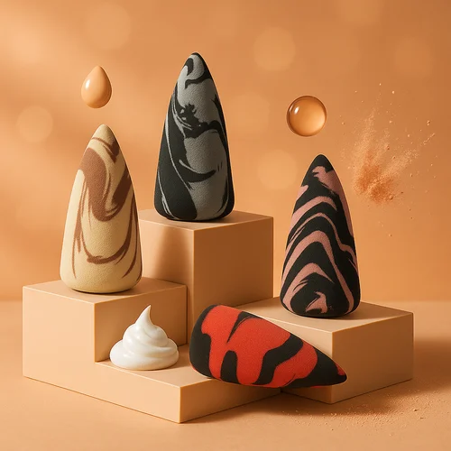Super Soft Latex Free Makeup Blender Sponge Marble Color Waterdrop Edge Shape
